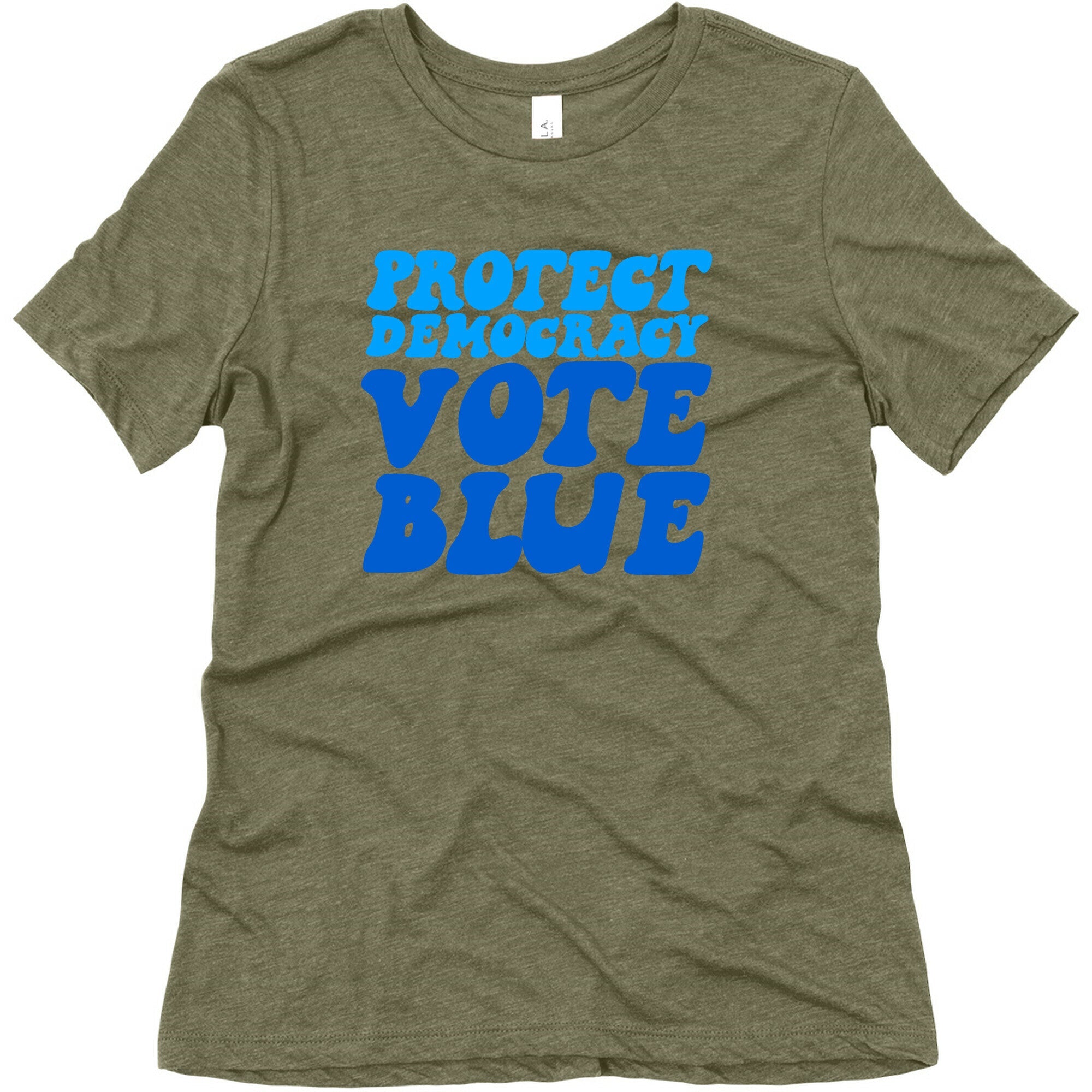 Protect Democracy Vote Blue Womens Triblend Tee